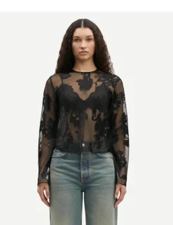 Samsoe and Samsoe Naisten Pusero, SAMADDA BLOUSE Musta Kuosi