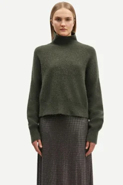 Samsoe and Samsoe Naisten Neule NOLA T-N 7355 Armeijanvihreä