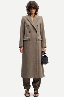 Samsoe Samsoe naisten villakangastakki FALCON COAT 11104, tummanruskea