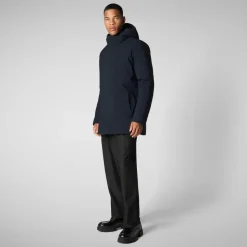 Save The Duck Miesten Parkatakki, SESLE W/DET ACHABLE HOODLIST Tummansininen