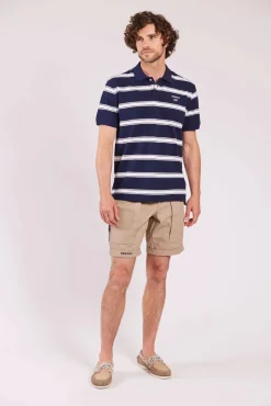 Sebago miesten pikeepaita, MILO STRIPED PIQUE NOS Raidallinen Sininen