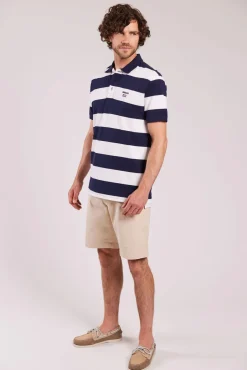 Sebago miesten pikeepaita, MICK BLOCK STRIPE PIQUE NOS Raidallinen Sininen