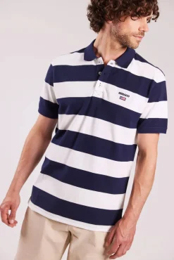 Sebago miesten pikeepaita, MICK BLOCK STRIPE PIQUE NOS Raidallinen Sininen