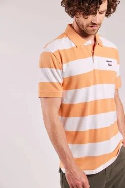 Sebago miesten pikeepaita, MICK BLOCK STRIPE PIQUE NOS Raidallinen Keltainen