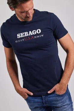 Sebago miesten t-paita, AUTHENTIC LOGO TEE Tummansininen