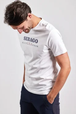 Sebago miesten t-paita, AUTHENTIC LOGO TEE Valkoinen