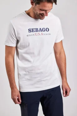 Sebago miesten t-paita, AUTHENTIC LOGO TEE Valkoinen