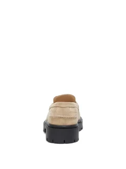 Selected Femme kengät, SLFEMMA SUEDE PENNY LOAFER Vaalea Beige