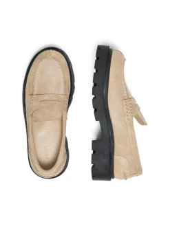 Selected Femme kengät, SLFEMMA SUEDE PENNY LOAFER Vaalea Beige