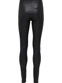 Selected Femme Nahkahousut, Sylvia Mw Stretch Leather. Musta