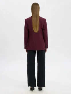 Selected Femme Naisten Bleiseri, AD-SLFRITA LS CLASSIC BLAZER MEL NOOS Fig Melange