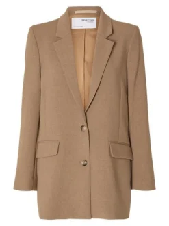 Selected Femme Naisten Bleiseri, AD-SLFRITA LS RELAXED BLAZER NOOS Kameli