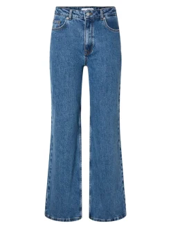 Selected Femme naisten farkut, SLFALICE HW WIDE LONG WING BLU JEANS Indigo