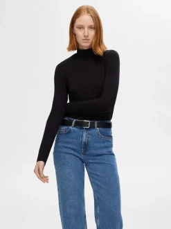 Selected Femme naisten farkut, SLFALICE HW WIDE LONG WING BLU JEANS Indigo