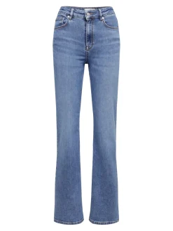 Selected Femme Naisten Farkut Tone Hw Mid Blue Bootcut Noos Tummansininen