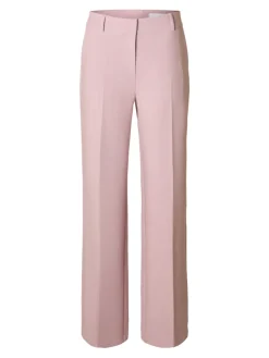 Selected Femme naisten housut, SLFRITA MW WIDE PANT MEL Vaaleanpunainen