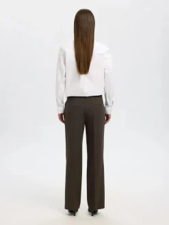 Selected Femme naisten housut SLFRITA MW WIDE PANT MEL NOOS, Delicioso melange