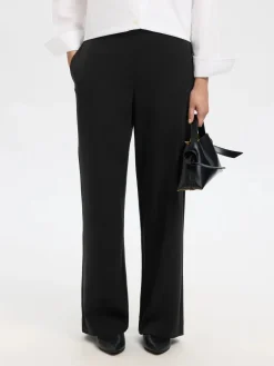 Selected Femme Naisten Housut, SLFEMMA-TARA MW WIDE PANT Black