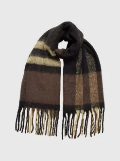 Selected Femme Naisten Huivi, SLFTALLY NEW CHECK SCARF Ruskea Kuosi