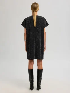 Selected Femme Naisten juhlamekko Oversized Sandra SS, Black/Silver