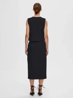Selected Femme Naisten Liivi, SLFRITA VEST BLACK Musta