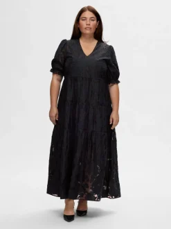 Selected Femme naisten mekko, SLFCATHI-SADIE 3/4 ANKLE DRESS Tummansininen