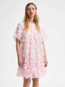 Selected Femme Naisten Mekko SLFALBERTA 2/4 DRESS Vaaleanpunainen