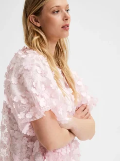 Selected Femme Naisten Mekko SLFALBERTA 2/4 DRESS Vaaleanpunainen