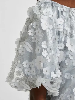 Selected Femme Naisten Mekko SLFALBERTA 2/4 DRESS Vaaleansininen