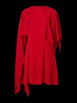 Selected Femme naisten mekko, SLFLEONORE REGULAR SL SHORT CAPE DRESS B Equestrian Red