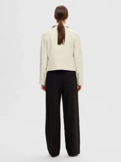 Selected Femme Naisten Nahkatakki, Katie Leather Jacket Luonnonvalkoinen