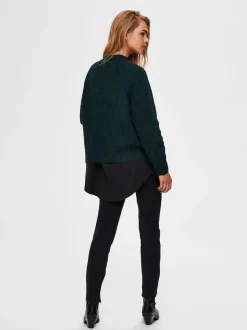 Selected Femme, Naisten Neuletakki, Lulu LS Knit Short Cardigan Armeijanvihreä