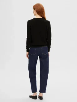 Selected Femme naisten neuletakki, SLFELINNA LS KNIT CARDIGAN Musta