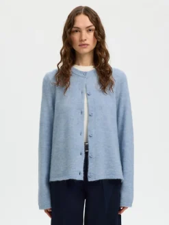 Selected Femme naisten neuletakki SLFLULU NEW LS KNIT CARDIGAN, Cashmere Blue Melange
