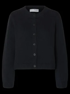 Selected Femme naisten neuletakki, SLFIVY LS KNIT O-NECK CARDIGAN NOOS Tummansininen