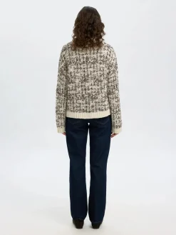 Selected Femme naisten neuletakki, SLFLINDSAY LS KNIT V-NECK CARDIGAN Birch Delicioso