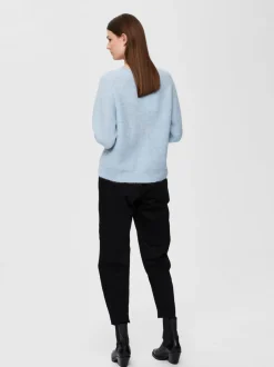 Selected Femme, Naisten Neuletakki, Lulu LS Knit Short Cardigan Vaaleansininen