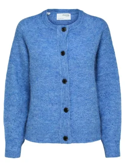 Selected Femme, Naisten Neuletakki, Lulu LS Knit Short Cardigan Sininen