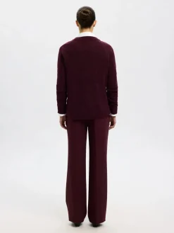 Selected Femme Naisten Neulepaita, Lulu LS Knit O-Neck Fig Melange