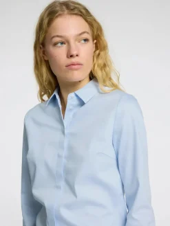 Selected Femme naisten paitapusero, SLFROMIE LS FITTED SHIRT Light Blue