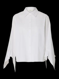 Selected Femme naisten paitapusero SLFDELIA Relaxed Flounce Shirt B, valkoinen