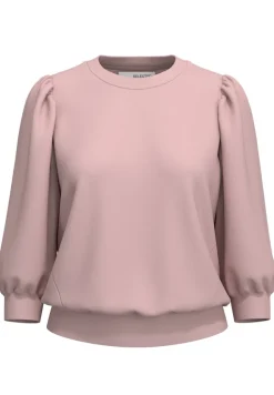 Selected Femme Naisten Pusero, SLFTENNY 3/4 SWEAT TOP NOOS Vaaleanpunainen
