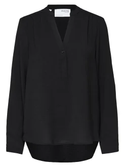 Selected Femme Naisten Pusero, SLFMIVIA LS TOP B Musta