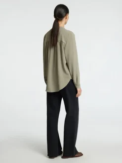 Selected Femme Naisten Pusero, SLFMIVIA LS TOP B Khaki