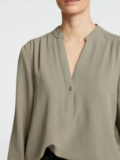 Selected Femme Naisten Pusero, SLFMIVIA LS TOP B Khaki