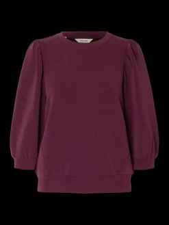 Selected Femme Naisten Pusero, SLFTENNY 3/4 SWEAT TOP NOOS Fig