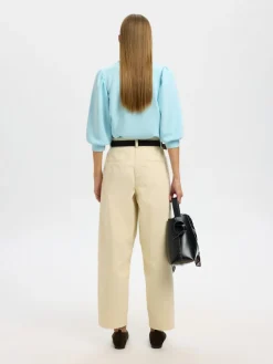 Selected Femme Naisten Pusero SLFTENNY 3/4 SWEAT TOP NOOS, Blue Glow