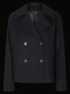 Selected Femme naisten takki, SLFALMA SHORT WOOL JACKET Musta