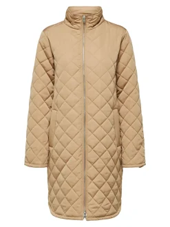 Selected Femme Naisten Tikkitakki SLFFILLY QUILTED COAT B Vaalea Beige