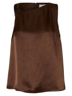 Selected Femme naisten toppi, SLFELINA SL TWIST TOP Tummanruskea